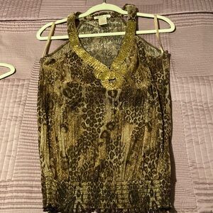 Animal print sheer tank